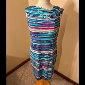 Calvin Klein Multi Color Sleeveless Dress Sz 6 EUC
